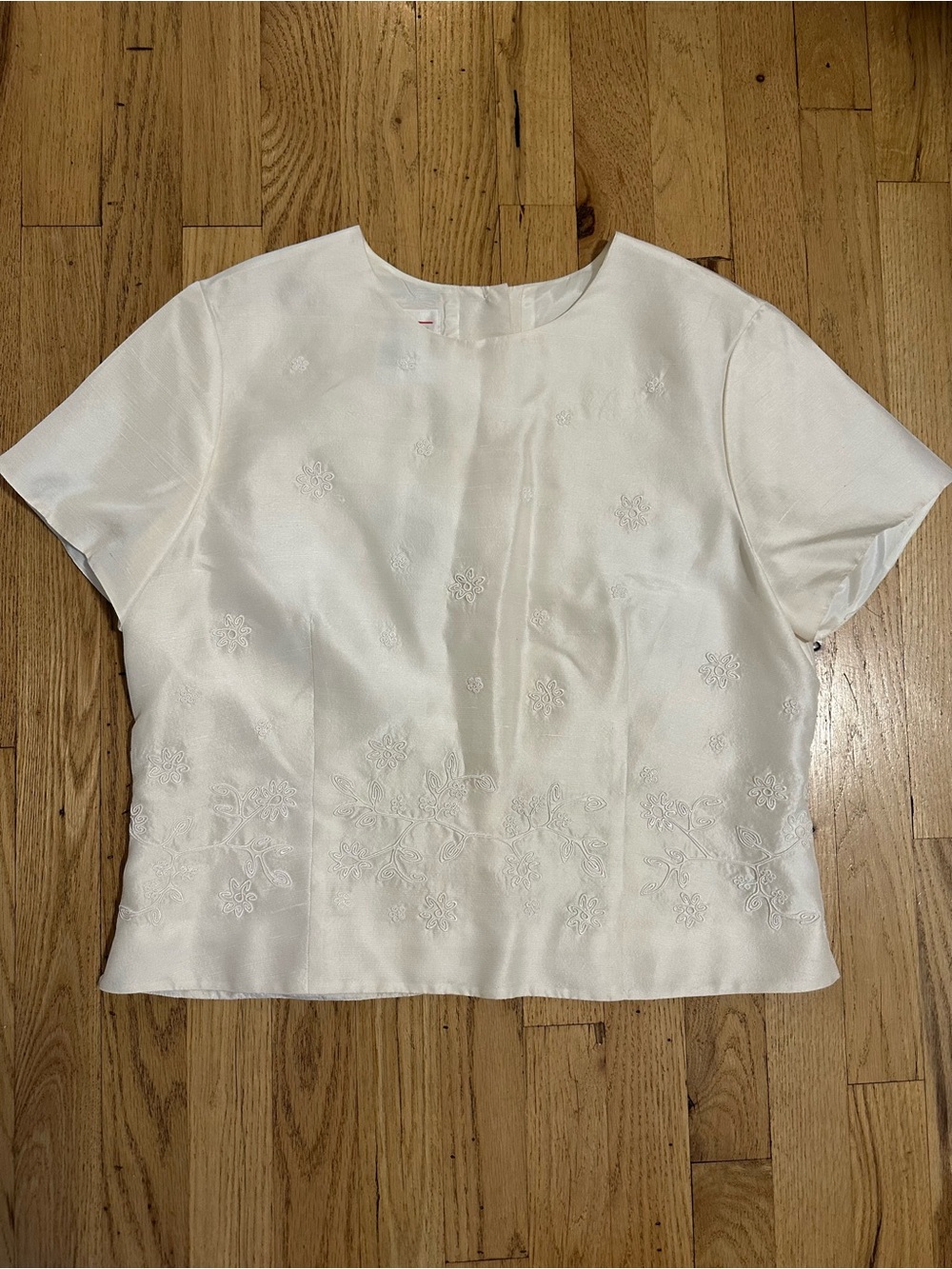 Vintage Talbots Embroidered Silk Shell Top